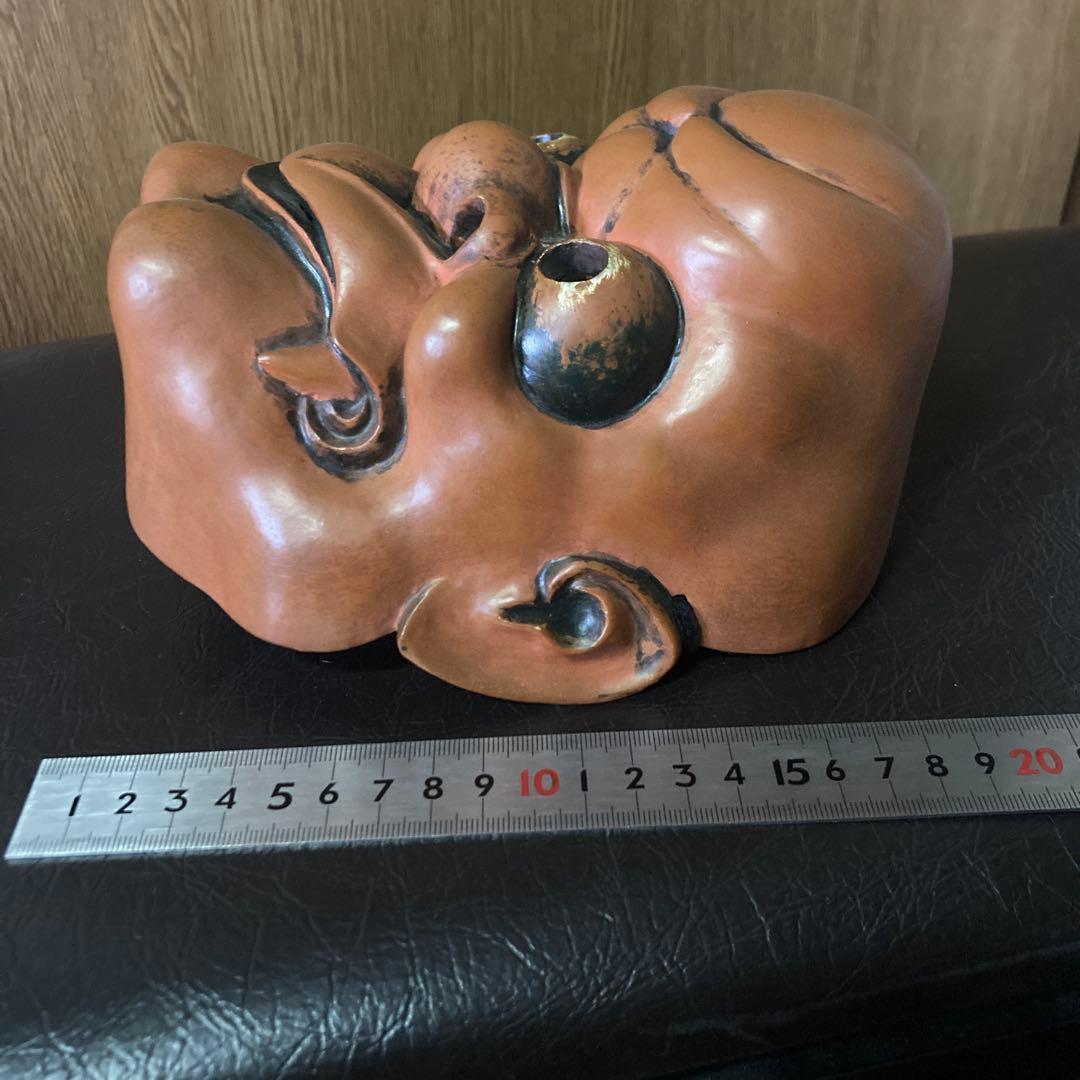 能面 神鳴り 木彫り