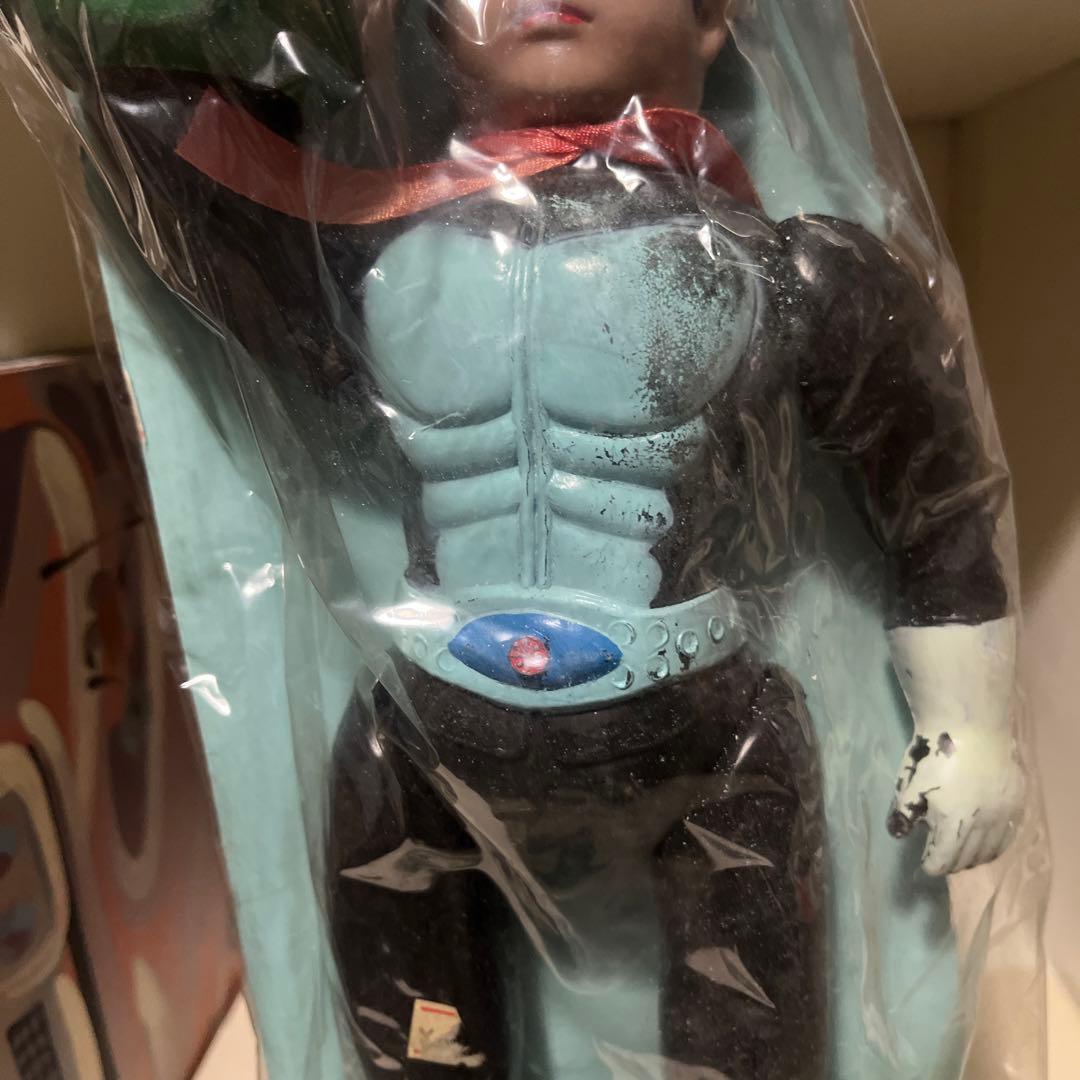 無版権 仮面ライダー キングサイズ 面取れ ポリ製 フィギュア 面はソフビ製