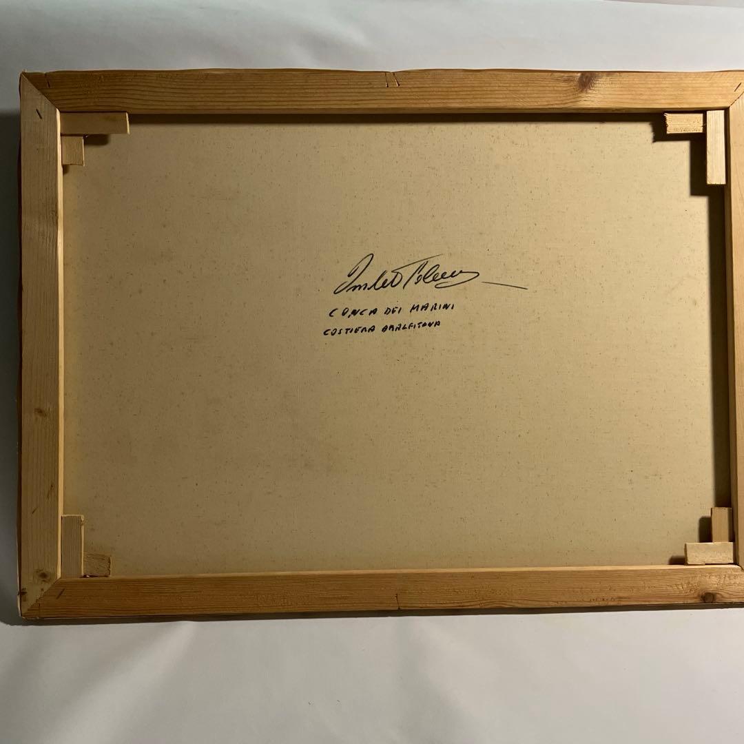 Amleto Colucci イタリア画家 油絵 風景画 海辺の家 オリジナル