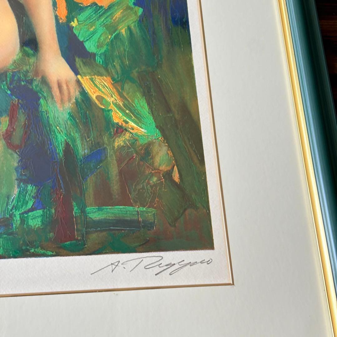 オウ・チュウ・ジェン)幸福のマリア 額装 裸婦 ヌード 美人画 リトグラフ J