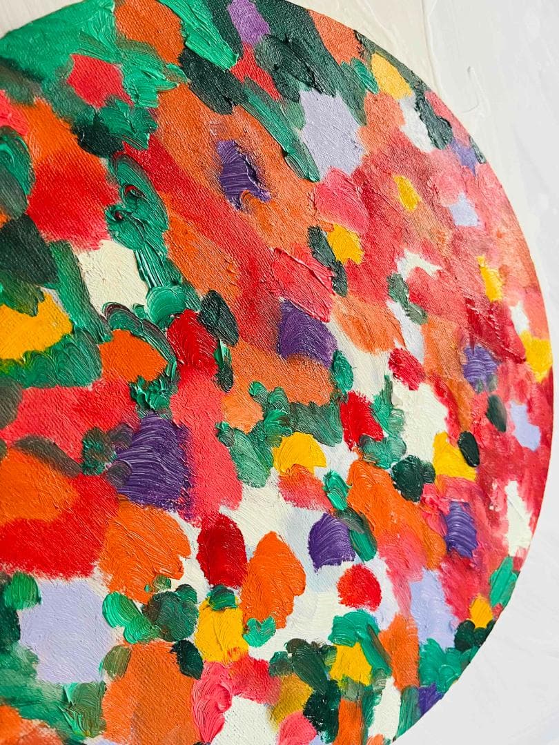 油彩 絵画 『Wild Flowers 2025』丸形直径30cm 絵画 原画