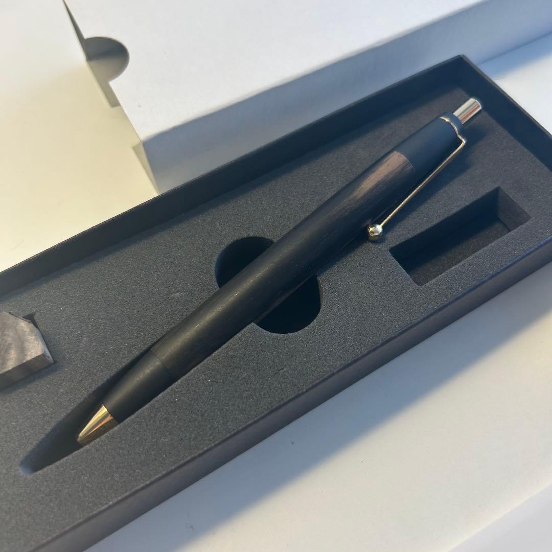 野原工芸ボールペン 黒柿 玉クリップ艶消し 快適