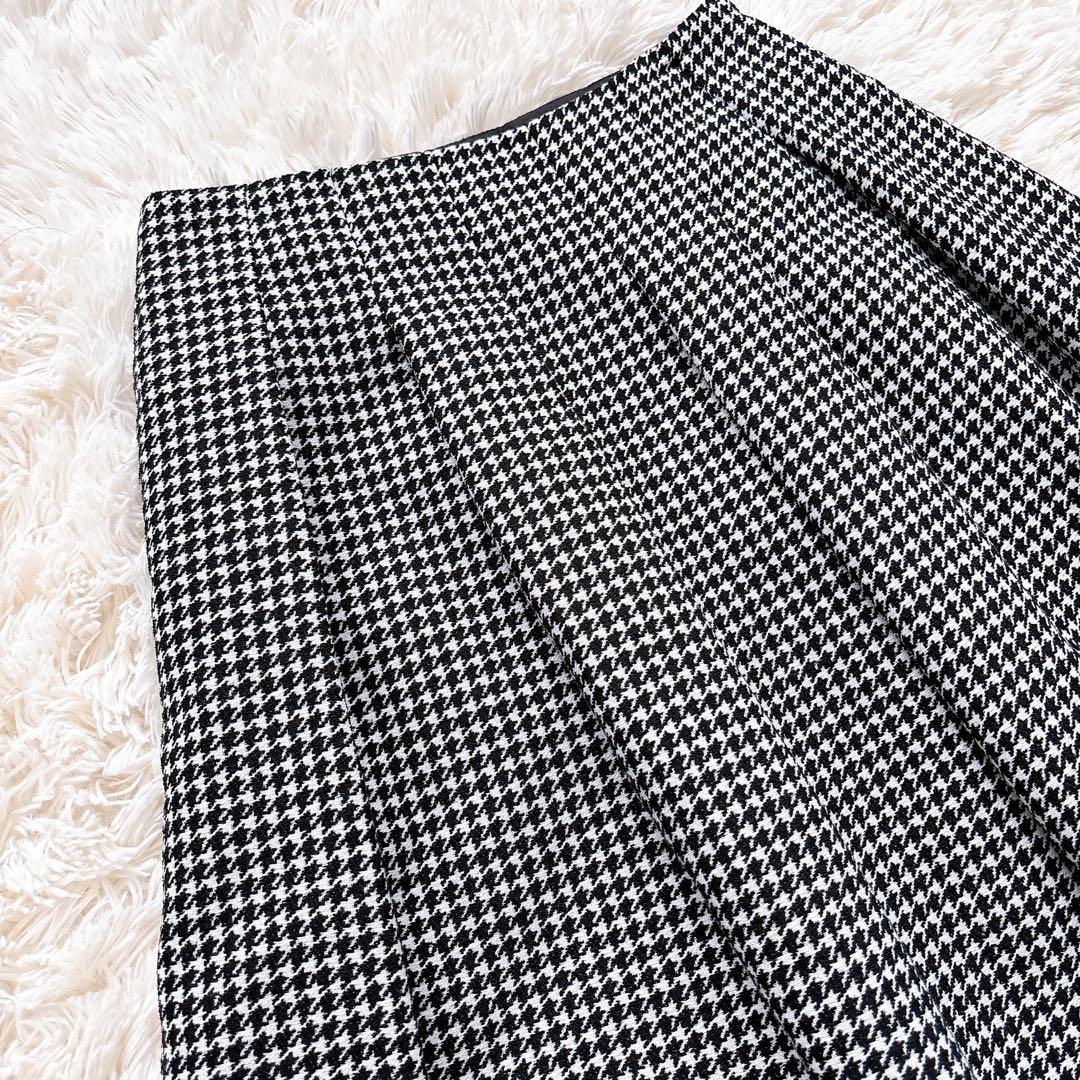 mi.n様エムズグレイシー 千鳥格子 ひざ丈スカート ロゴ 2023モデル M