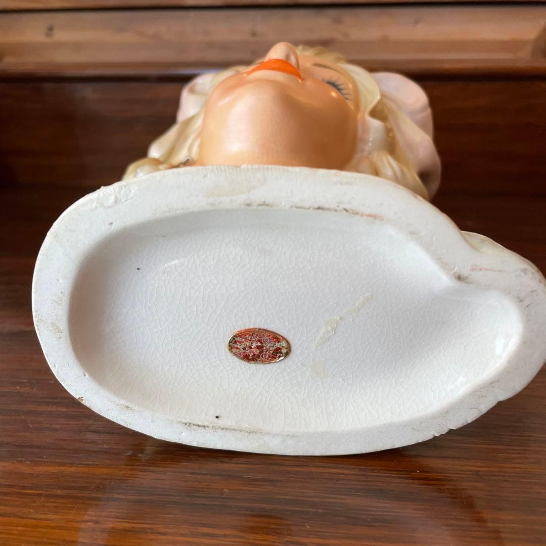 希少品Big！50´s 西洋女性の陶器花瓶 アメリカアンティーク雑貨ヨーロッパ