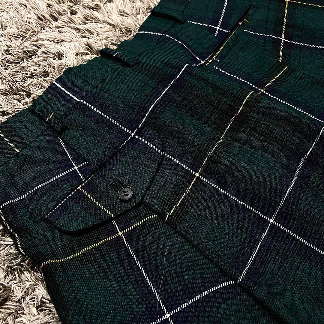 コムデギャルソンオムプリュス / 緑タータン クロップド サルエル