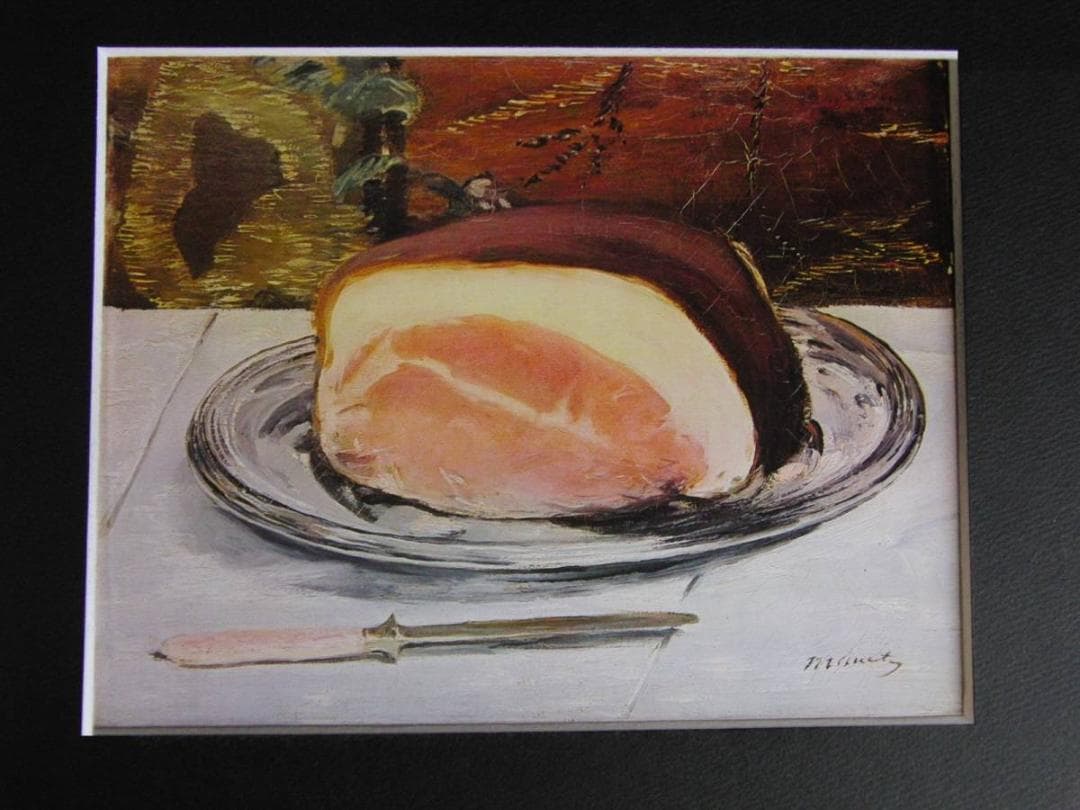 エドゥアール・マネ、【ハムのある静物】、希少な額装用画集より、状態良好