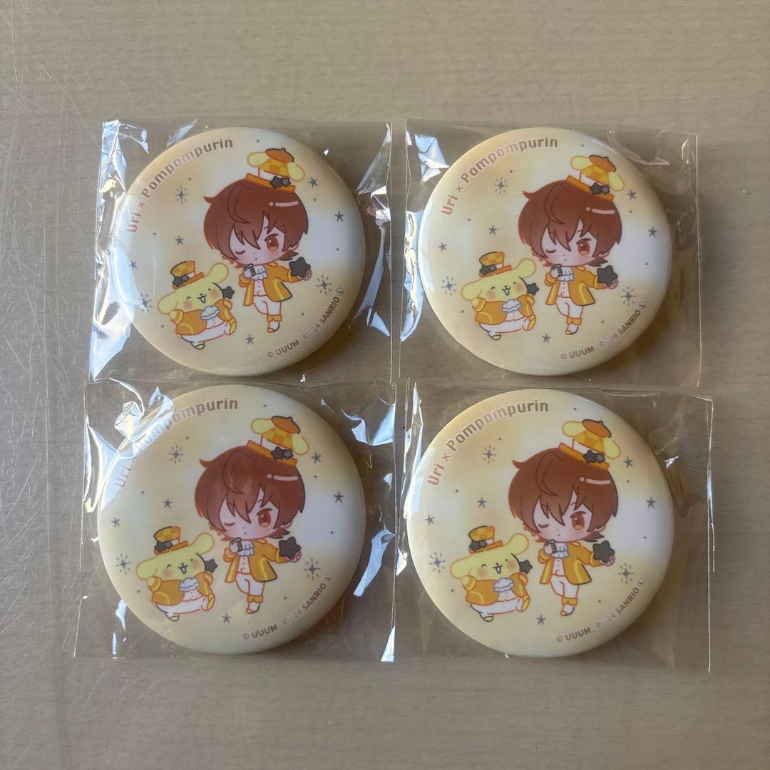 カラフルピーチ うり 缶バッジ サンリオ 4個 デフォ - メルカリ