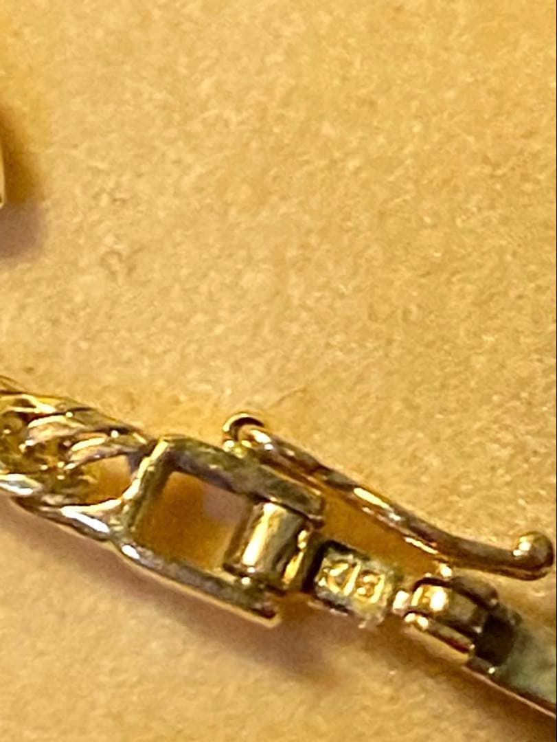 K18 YG 喜平8面トリプル ハートチャーム付き ブレスレット