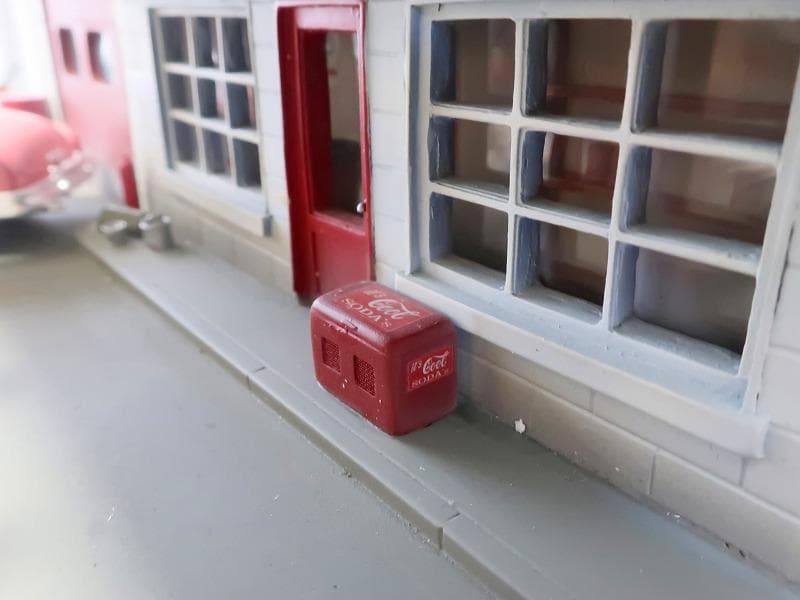 爆レア★1/43 モービル石油 ガソリンスタンド ジオラマ模型