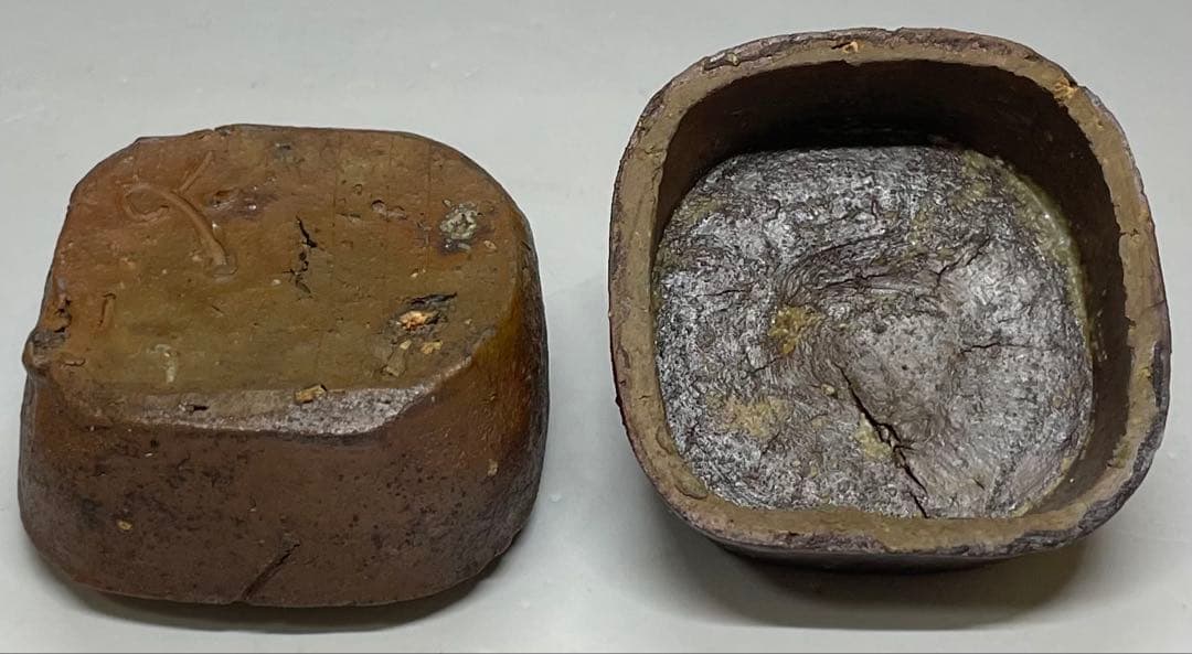 人間国宝 藤原啓 香合 備前焼 J44