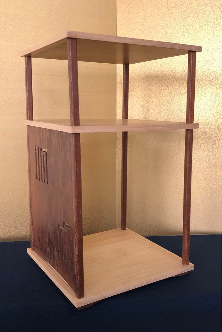 《R》茶道具 源氏棚 組立式 塗師 表完作 共箱付　250909H4