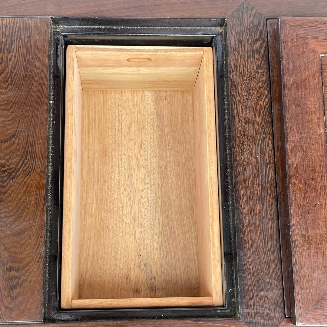 年代物 鉄刀木（タガヤサン）総無垢 関西火鉢 4尺 机 テーブル 和室 和風