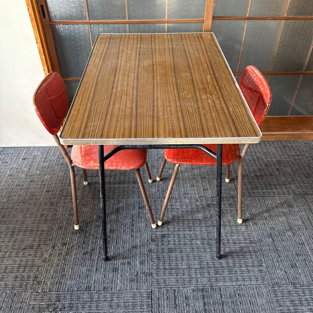 昭和レトロ 食堂テーブル 鉄脚 古家具 ヴィンテージ 当時物 - メルカリ