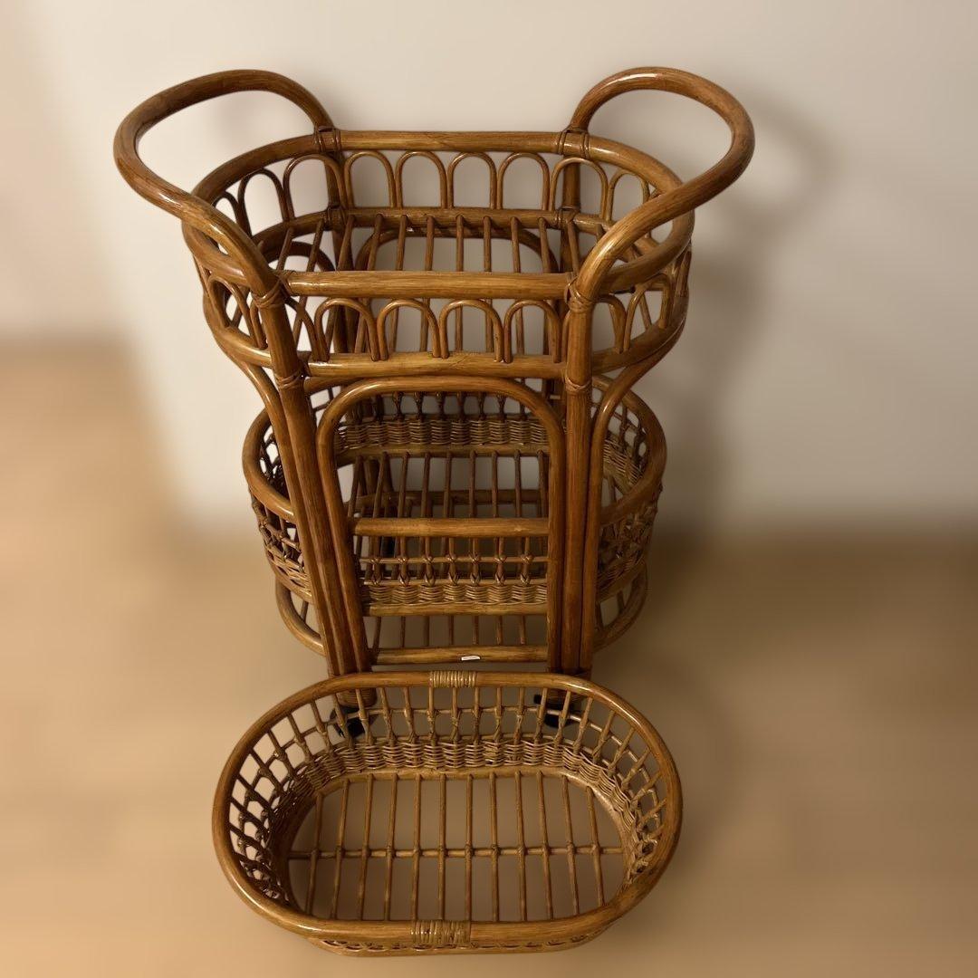 ナチュラル天然素材◾️籐ラタン製 脱衣籠 脱衣かご ランドリーバスケット