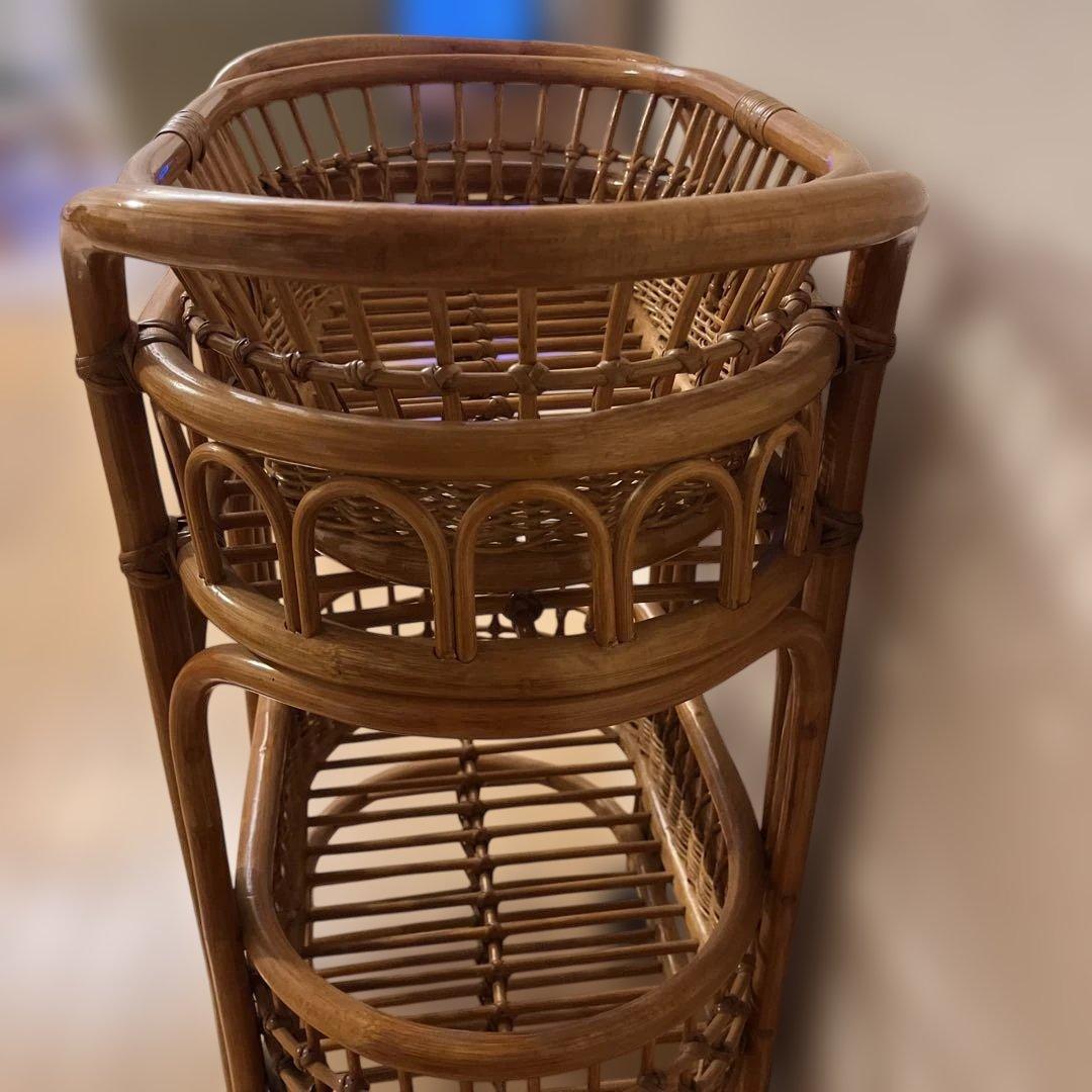ナチュラル天然素材◾️籐ラタン製 脱衣籠 脱衣かご ランドリーバスケット