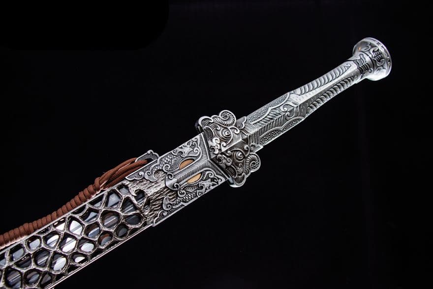 秦王-銀蛟 古兵器 刀装具 日本刀　模造刀 居合刀 武士道 鑑賞用 漢剣 美術刀