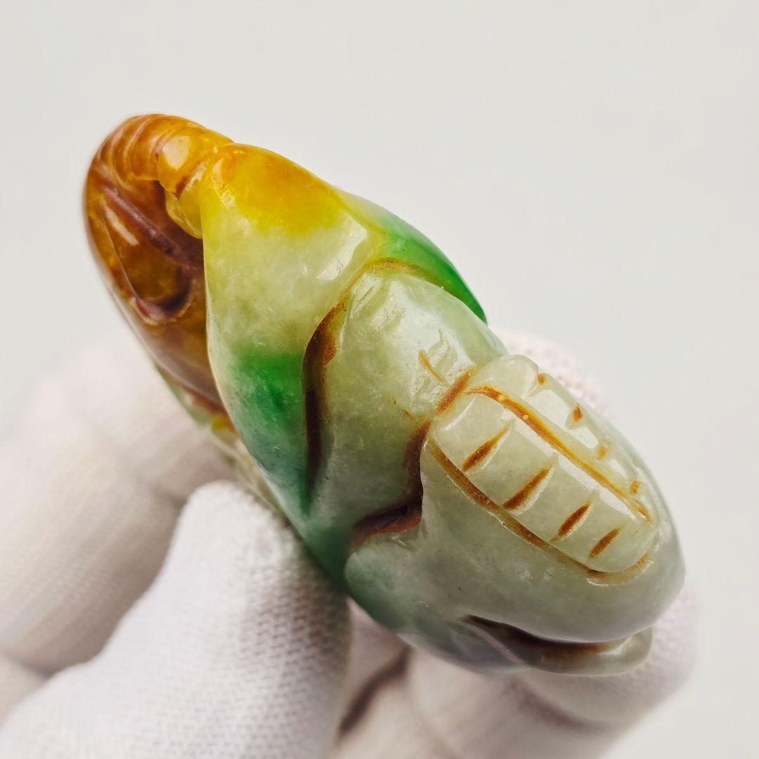 古美術 翡翠 手彫 清 吉象 太平有象 根付 玉佩 縁起物 美品