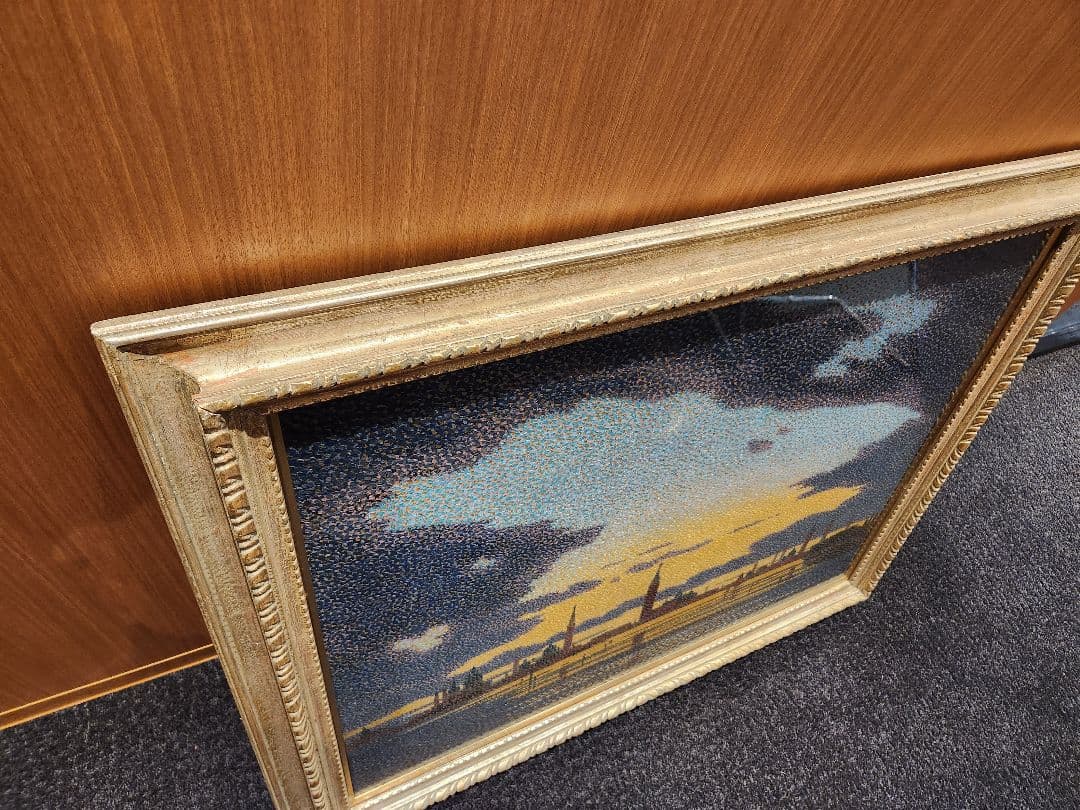 貴重・大型】点描画 アート作品 額縁付き