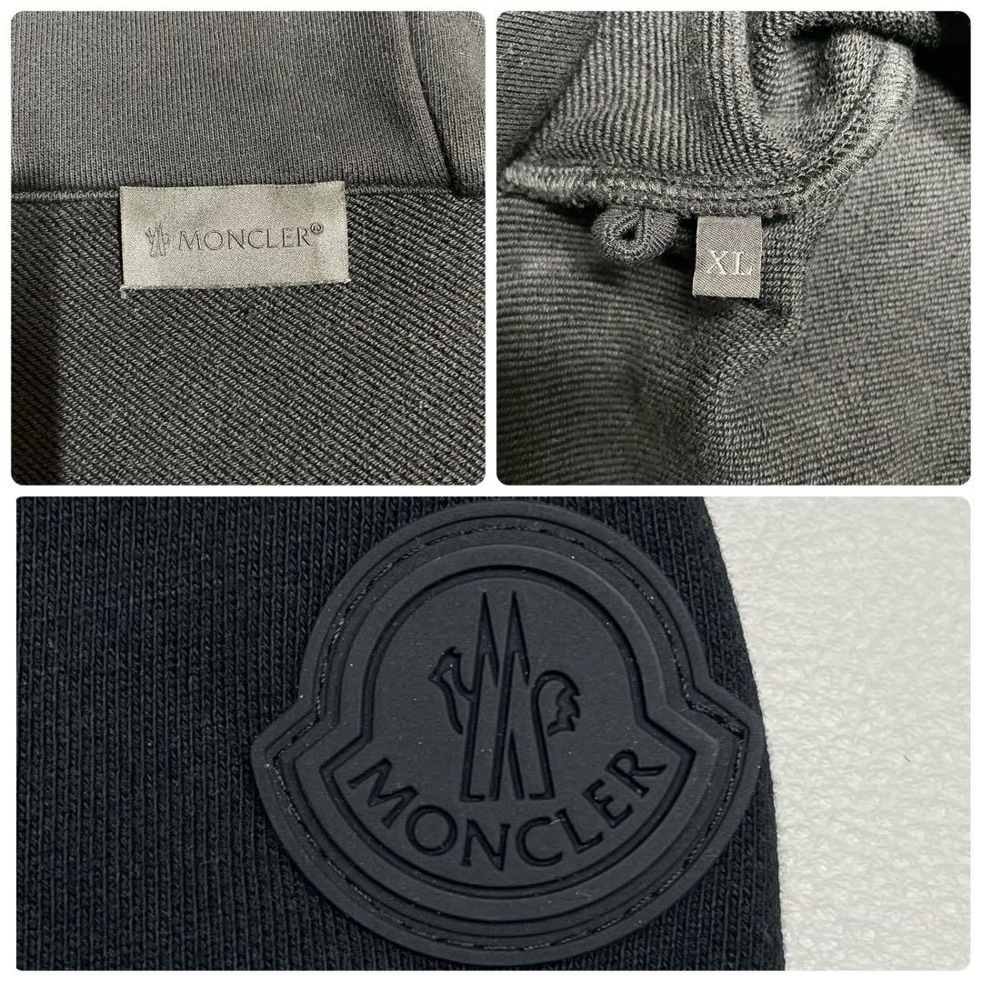極美品 XLサイズ MONCLER モンクレール 襟ロゴ ジップパーカー