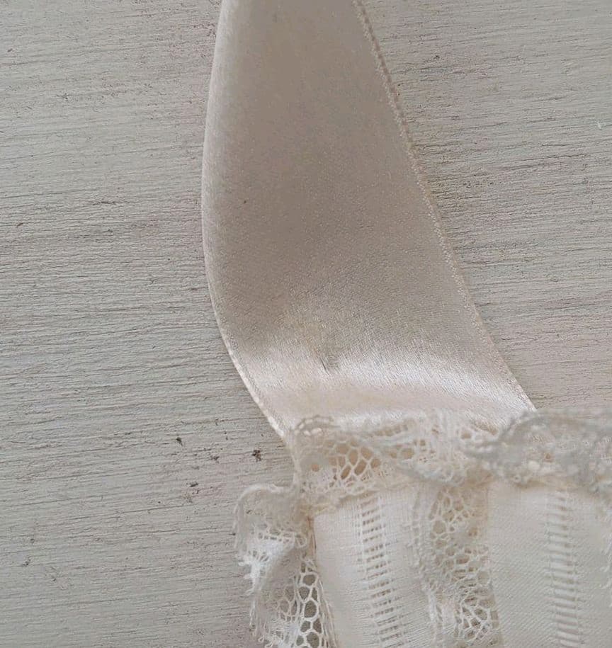 フランス製 アンティーク 初聖体のオモニエール シルクリボンとレース