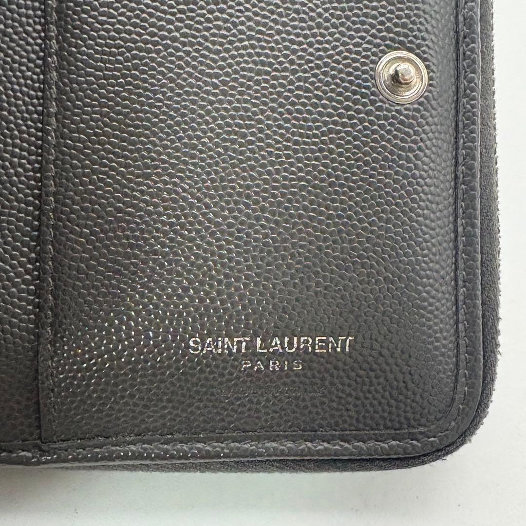 大人気✨】 イヴサンローラン 三つ折り財布 二つ折り キャビアスキン YSL