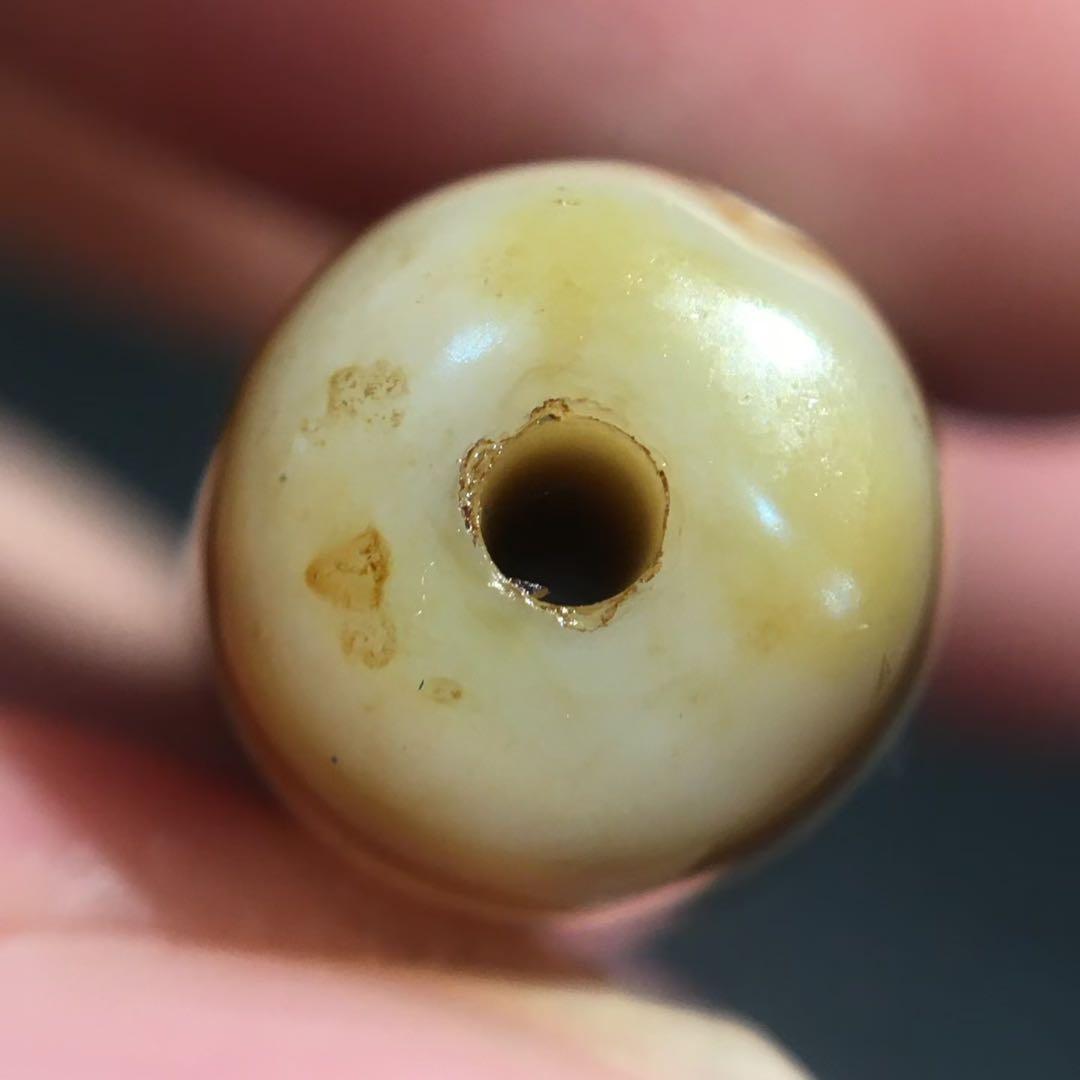 古法折線九眼天珠 希少 天珠 瑪瑙 茶 ビーズ 開運 魔除け 根付