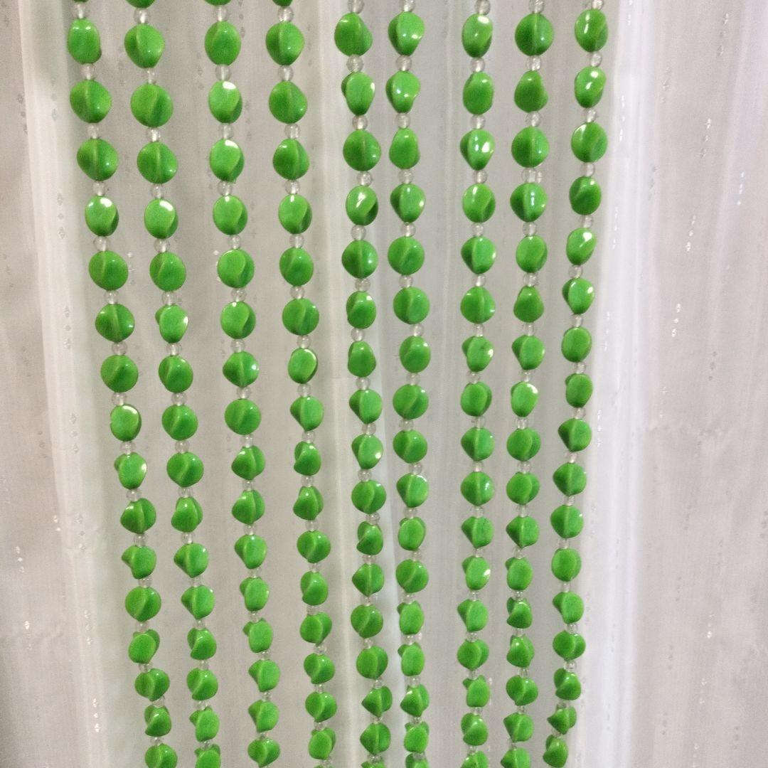 昭和レトロ ナルサ ビーズ珠のれん グリーン 緑 - メルカリ