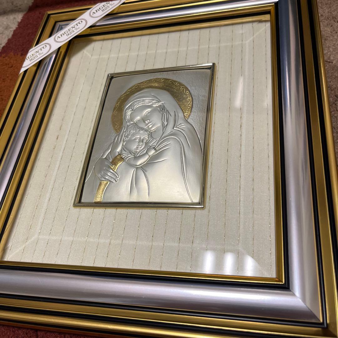 聖母マリア額絵　⭐️純銀製　クラシックアート　MADE IN ITALY
