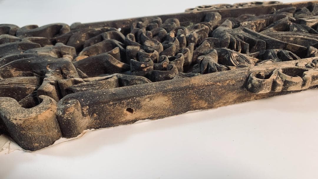 清代後期 木彫透かし飾板「春寿図」 鳥花文様清代後期〜