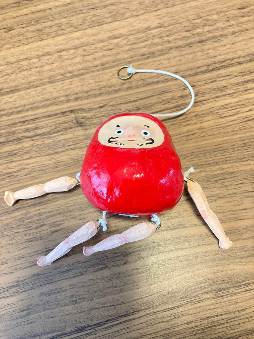 赤 ヤチコダルマ ぶらぶらダルマ 張子 郷土玩具 縁起物 絵本 ガチャガチャ