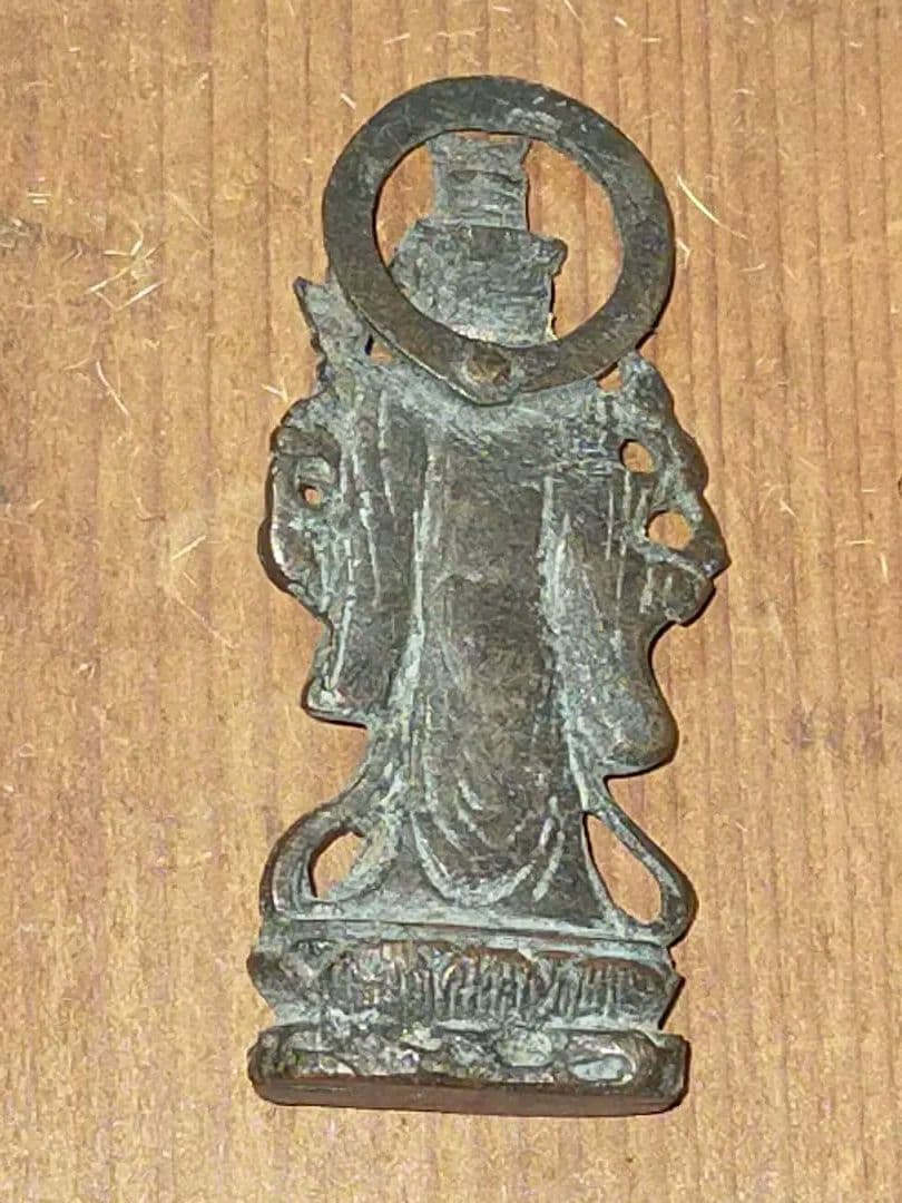 ♥とても古い 銅製 仏像 虚空蔵菩薩 十体 木箱付き 観音像 観音様 骨董