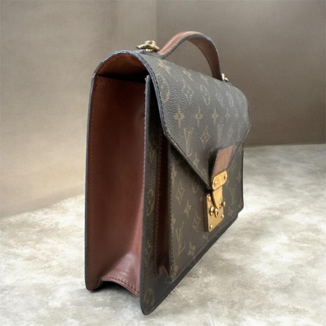 LOUIS VUITTON モンソー モノグラム ハンドバッグ 内ポケット劣化