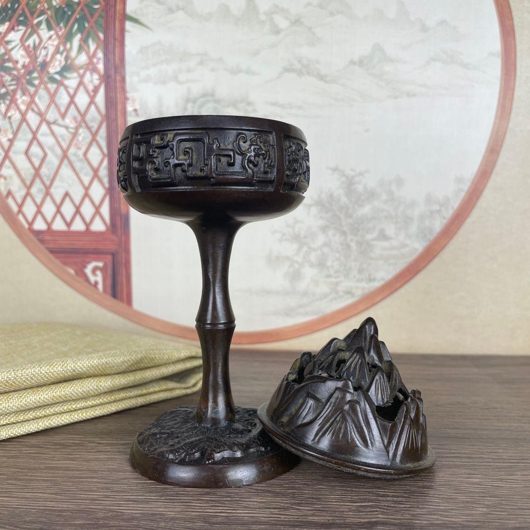 銅細工 盤竜香炉 博山炉 香道具 装飾品 工芸品 美術品