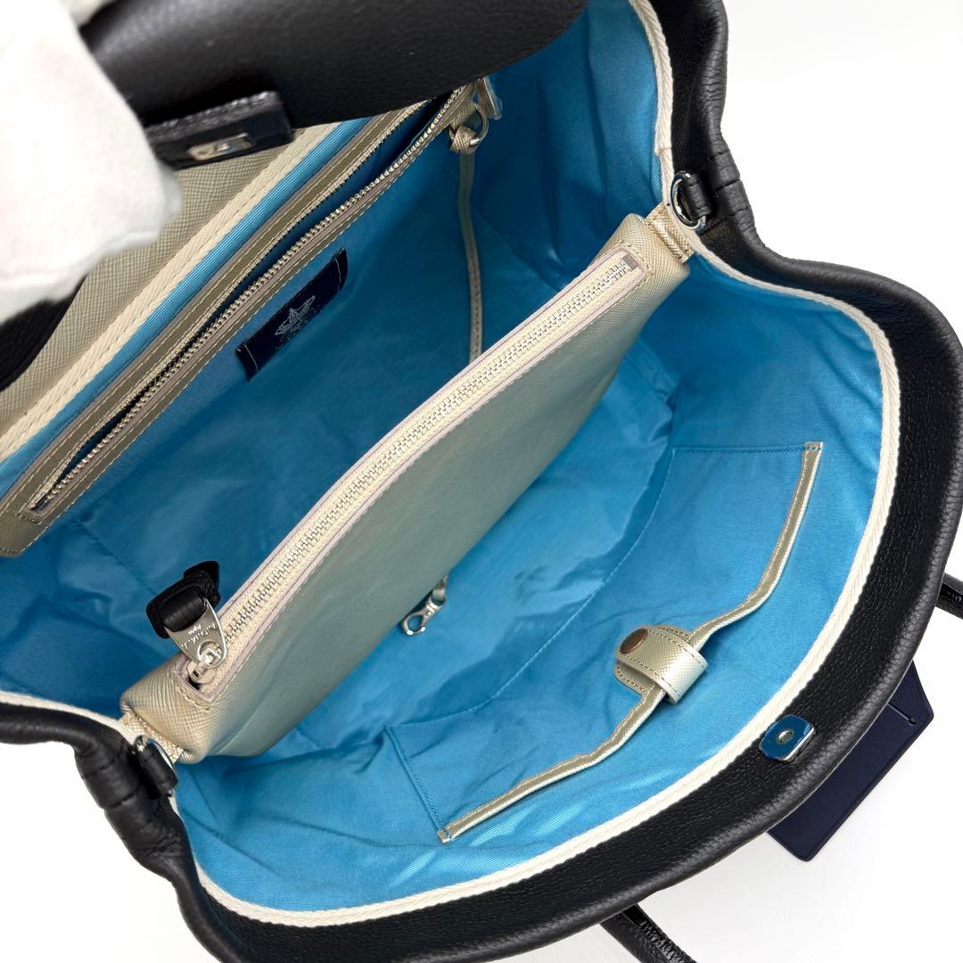 【極美品】ADMJ トートバッグ アールデコモティーフ スパニッシュ ブラック