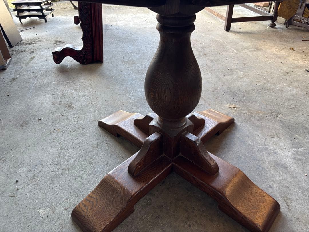 【ダイニングテーブル】オランダ製　16角形丸テーブル　アンティーク