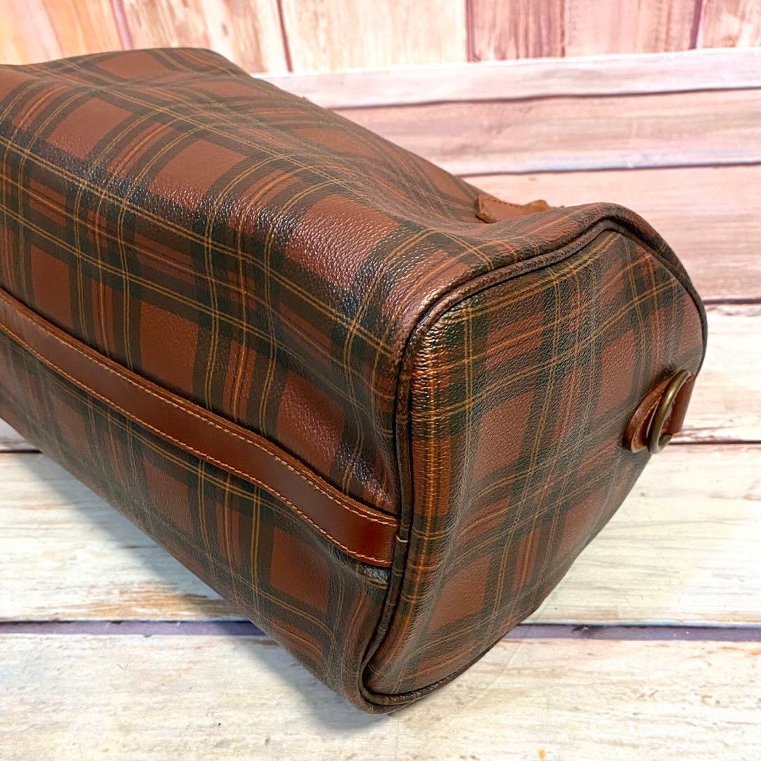 ポロラルフローレン　ミニボストンバッグ　ハンドバッグ　手提げ　レッド　チェック柄