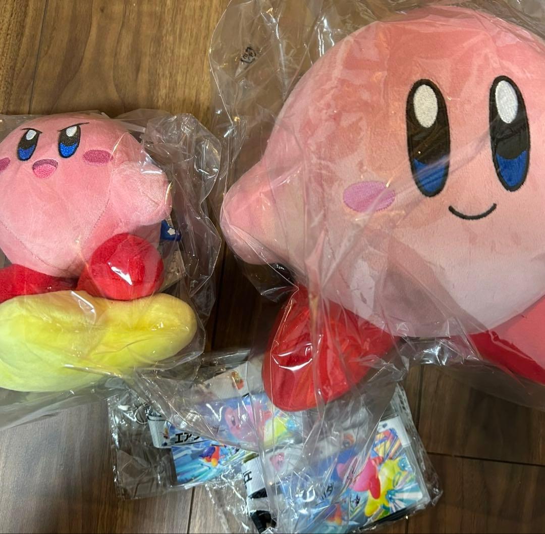 新品未開封カービィのエアライダー ぬいぐるみ/2種類セット+ネックストラップ×2