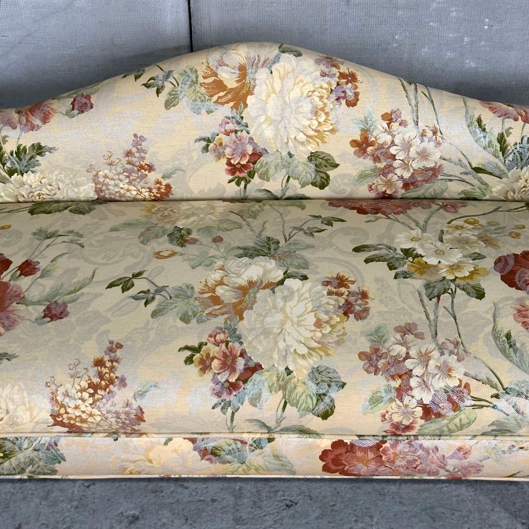 ✿英国クラシック調✿ 花柄カウチソファ｜猫脚 アーム付き｜アンティーク