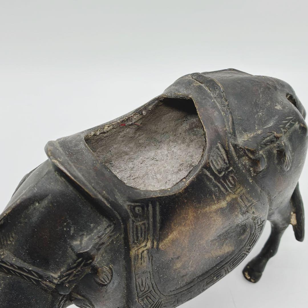 骨董 銅製 中国 古銅 驢馬賢人 のったり香炉 アンティーク 古美術 茶道具