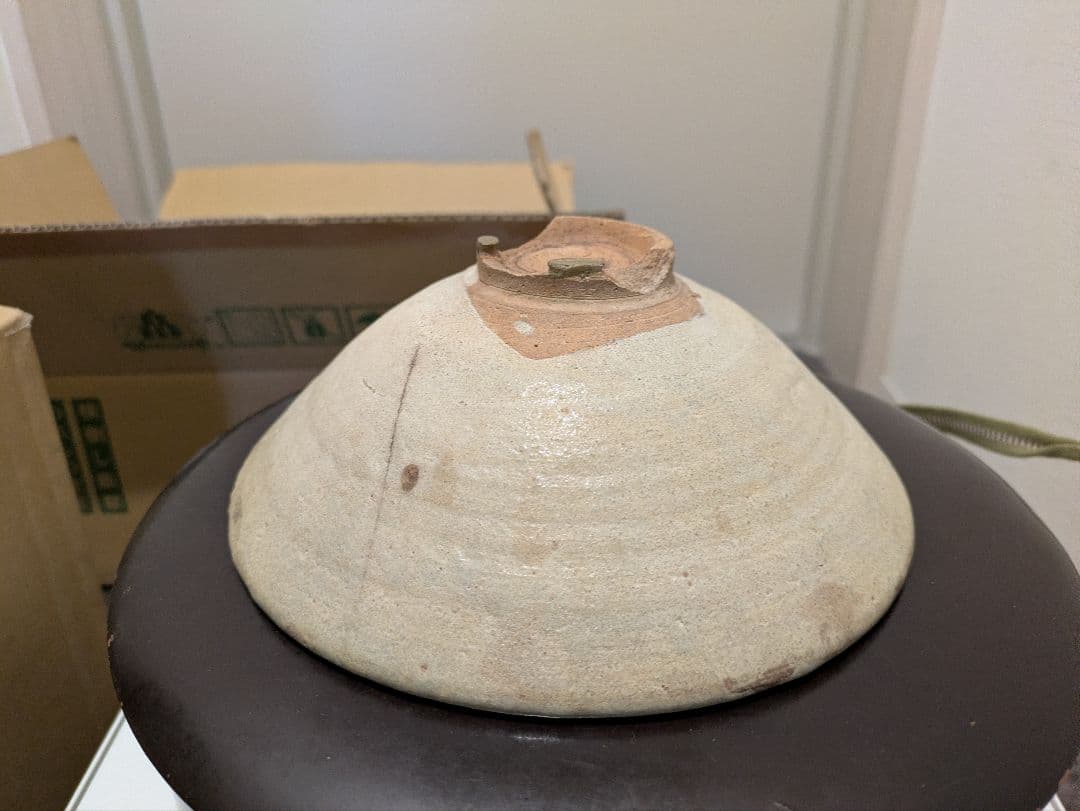 時代物 李朝 刷毛目 平茶碗 夏茶碗 古美術品 骨董 金直し