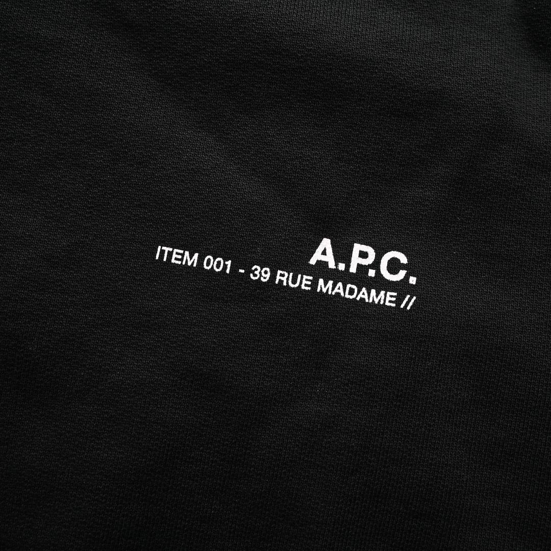 m*9様 A.P.C. アーペーセー ロゴ スウェットパーカー XL ブラック