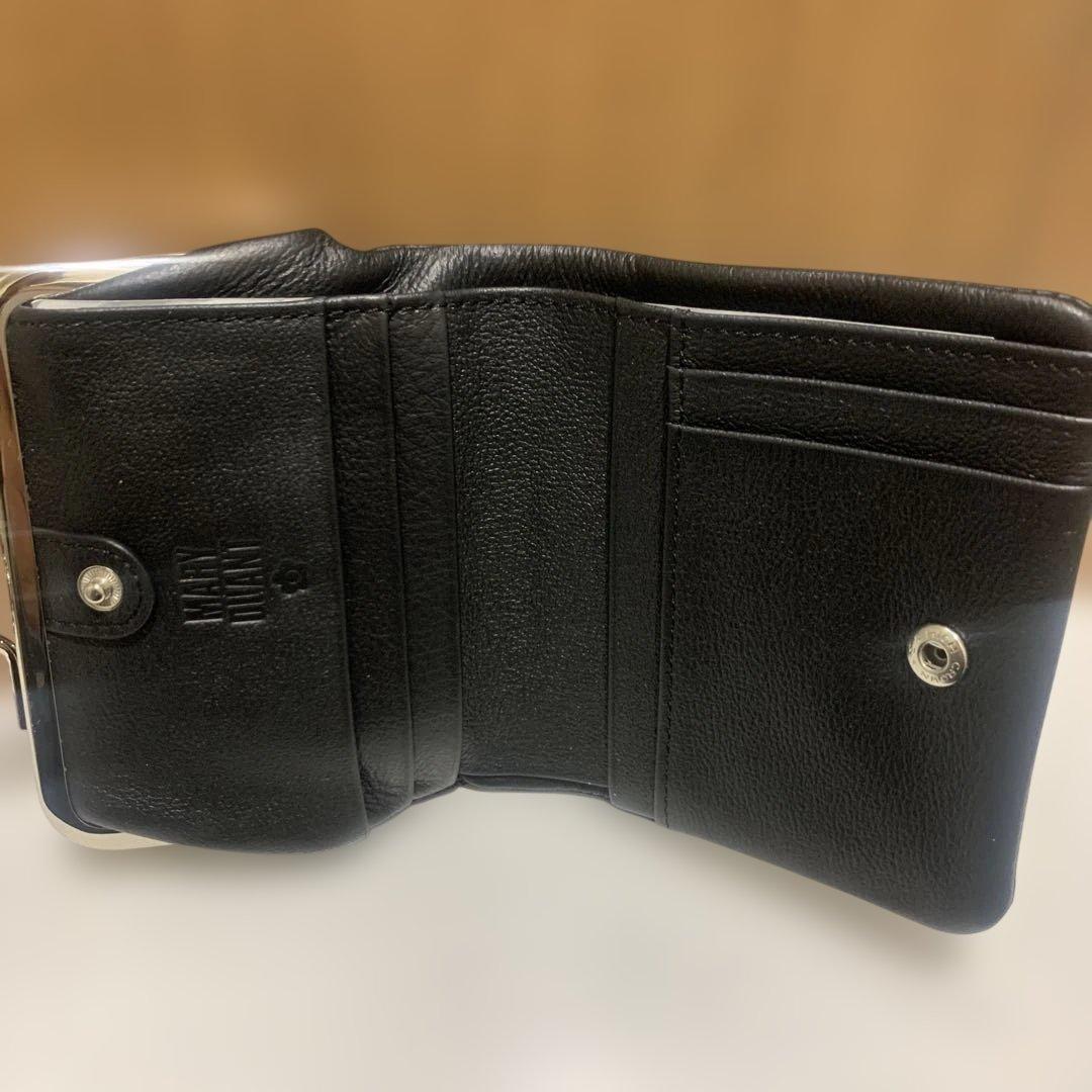 MARY QUANT フレンチシームガマロ ウォレット ブラック財布 がま口