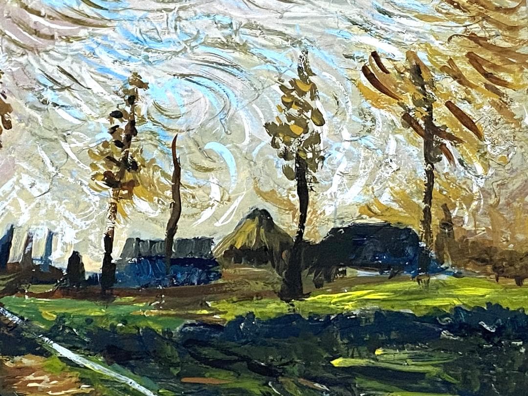 模写】 ファン・ゴッホ 額付き 肉筆 油彩 ペーパー 紙 オルセー美術館印等