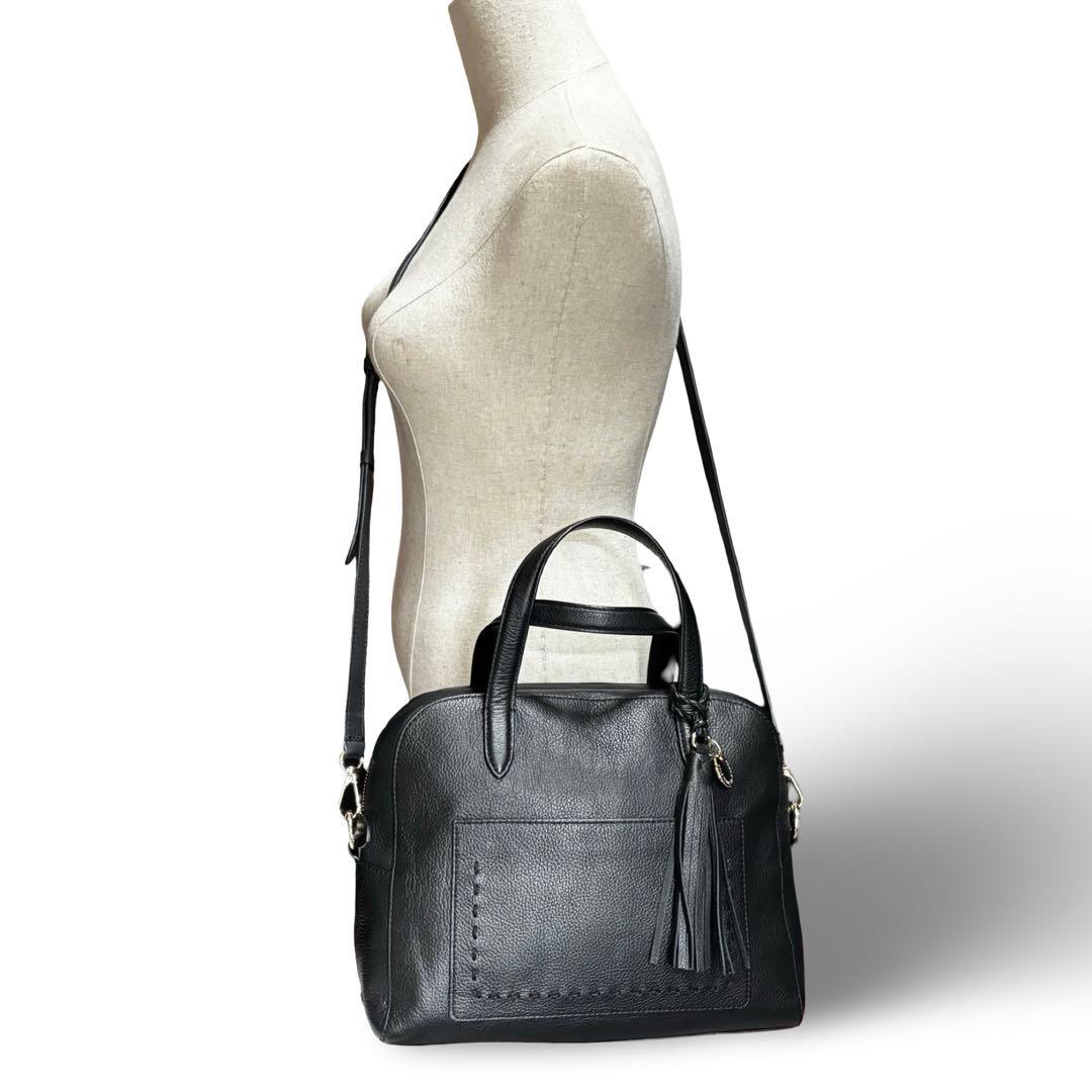 【美品】コールハーン　2way ショルダーバッグ　ハンド　レザー　斜め掛け　金具