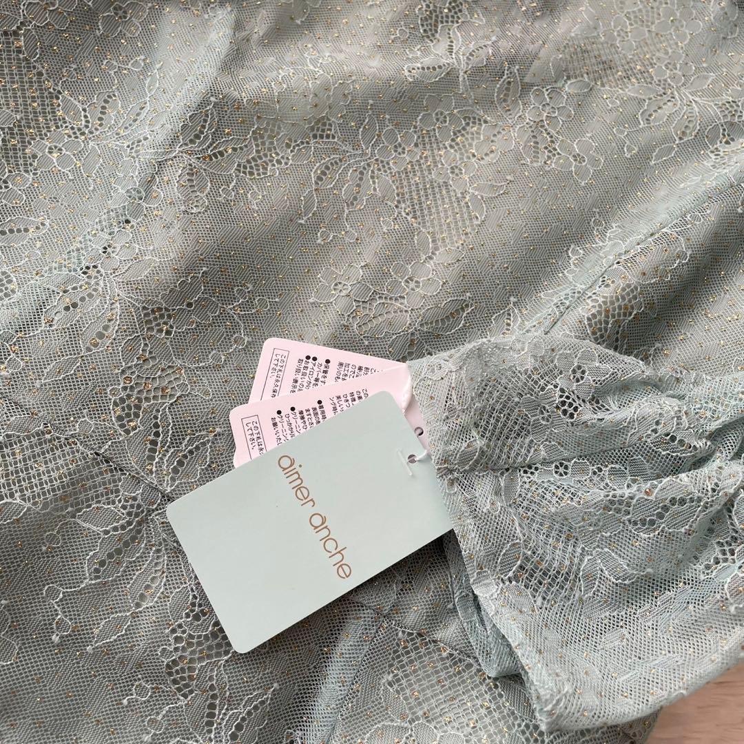 【新品未使用】AIMER グリッターレースフィットフレアドレス