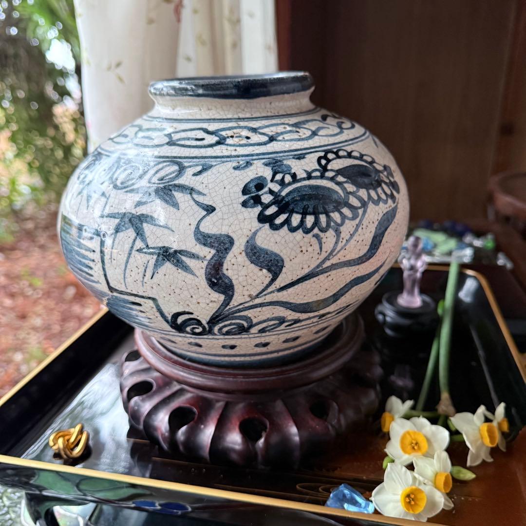 2332様感謝‼️新春の渾身リリース‼️大陸の息吹‼️門外不出愛蔵品李朝　染付壺1客
