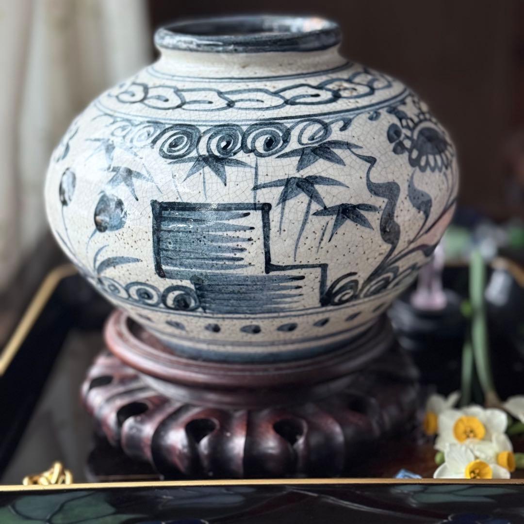 2332様感謝‼️新春の渾身リリース‼️大陸の息吹‼️門外不出愛蔵品李朝　染付壺1客