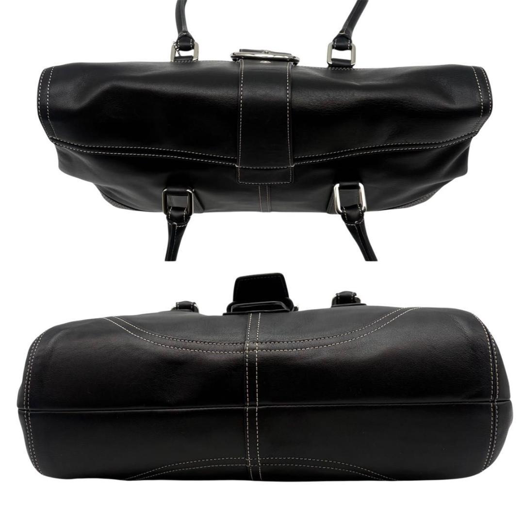 極美品 COACH コーチ ハンドバッグ　ソーホー レザー ブラック ベルト