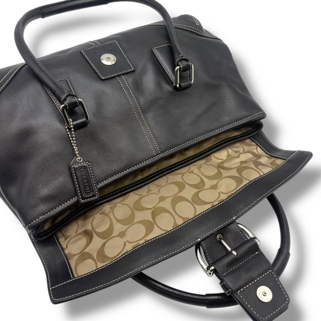 極美品 COACH コーチ ハンドバッグ　ソーホー レザー ブラック ベルト