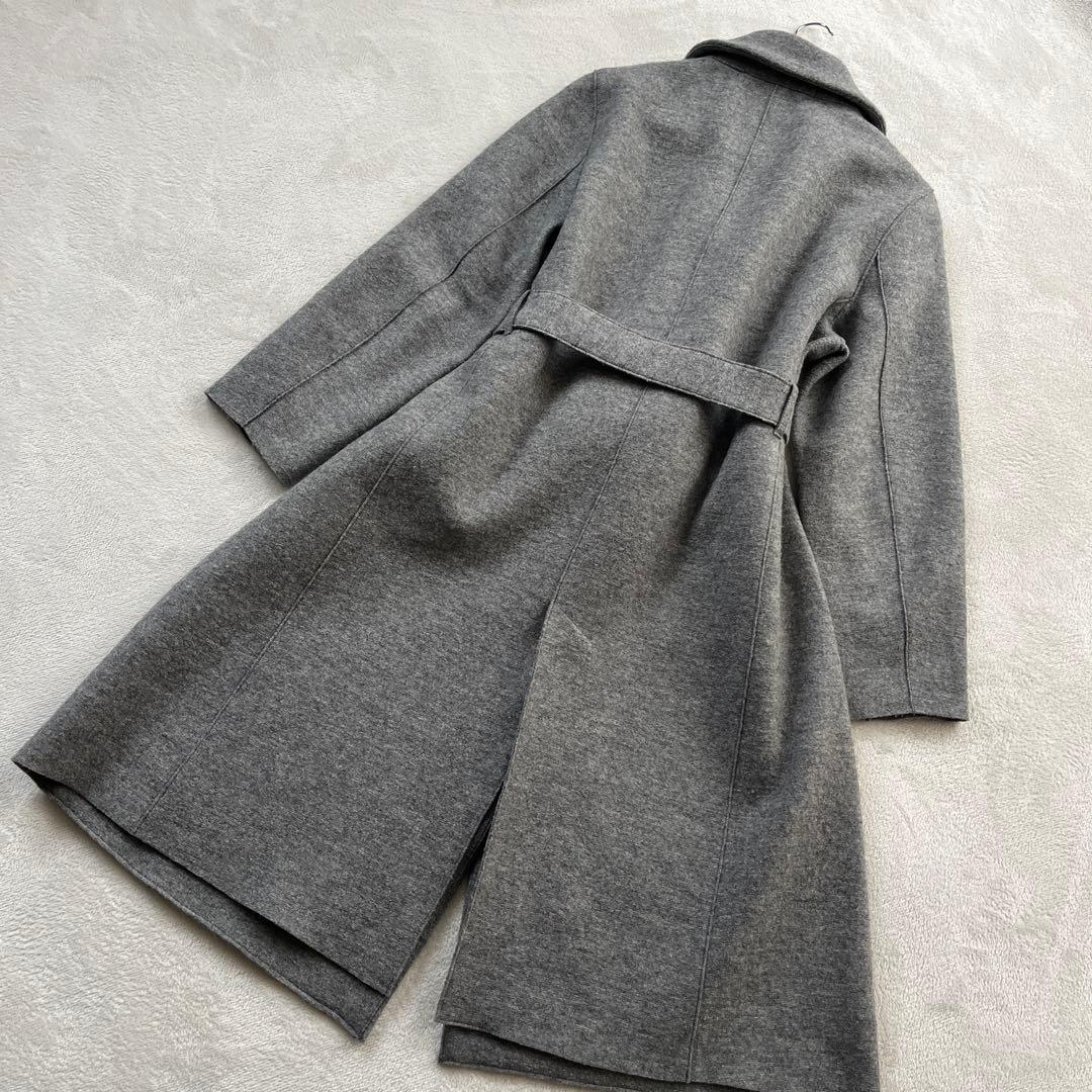 23区 ダブル ロング チェスターコート ベルト 女優襟 イタリア製生地